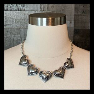 Silver marcasite heart necklace feminine sparkly Lovecore fairy cocktail party